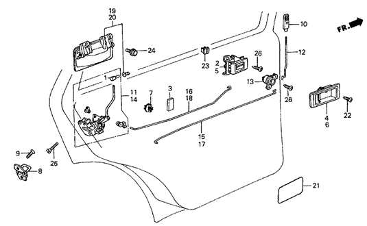 BODY / AIR CONDITIONING/REAR DOOR LOCKS 4DR for 1984 Honda CIVIC SEDAN #1