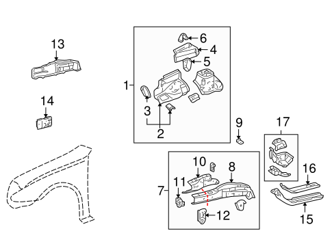BODY/STRUCTURAL COMPONENTS & RAILS for 2004 Toyota Matrix #1