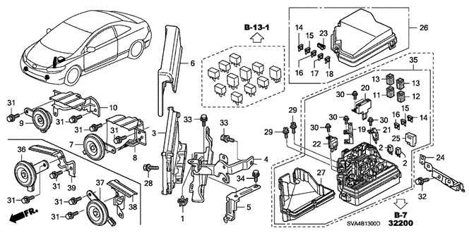 Electrical/Exhaust/Heater/Fuel/Control Unit (Engine Room) (1) for 2006 Honda CIVIC COUPE #1