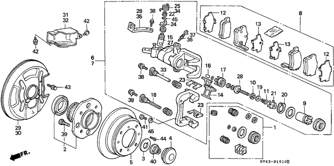 CHASSIS/REAR BRAKE (NISSIN) for 1997 Honda ACCORD SEDAN #1