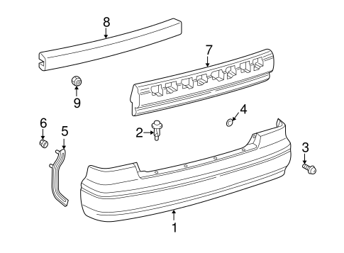 BODY/BUMPER & COMPONENTS - REAR for 2001 Toyota Camry #1