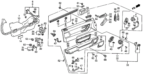 Front Door Lining (2.05 SI) for 1991 Honda Prelude #0