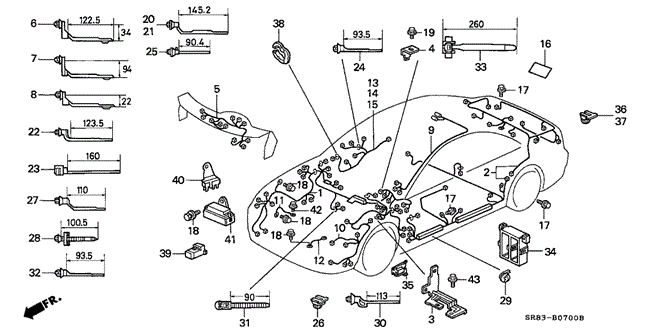 ELECTRICAL / EXHAUST / HEATER / FUEL/WIRE HARNESS for 1993 Honda CIVIC COUPE #1