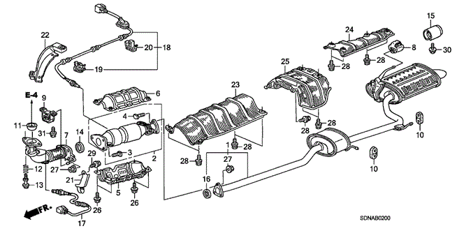 Electrical/Exhaust/Heater/Fuel/Exhaust Pipe (L4) for 2007 Honda ACCORD COUPE #1