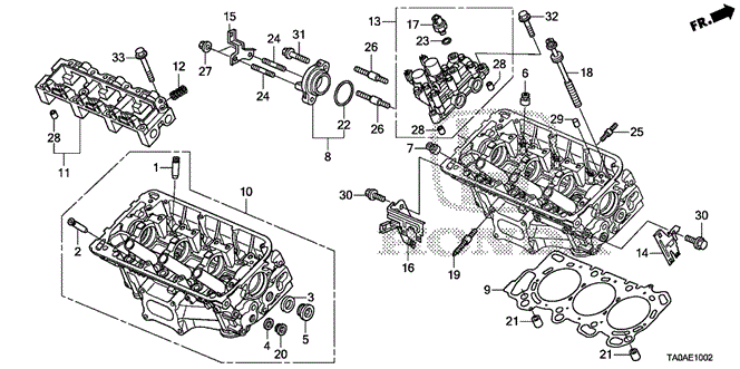 Engine/Rear Cylinder Head (V6) for 2012 Honda ACCORD SEDAN #1
