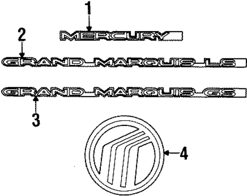 Grand Marquis EXTERIOR TRIM - TRUNK