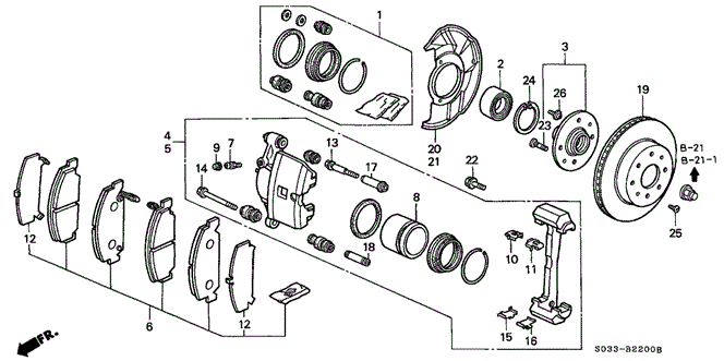 CHASSIS/FRONT BRAKE for 2000 Honda CIVIC HATCHBACK #1