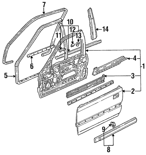 1993 Honda ACCORD SEDAN DX Panel Comp R, Front Dr - (67010SM4505ZZ) 1993 Honda ACCORD SEDAN DX Panel Comp R, Front Dr - (67010SM4505ZZ)
