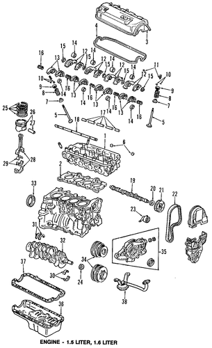 1988 Honda CIVIC SEDAN DX Ring Set, Piston (Std) (Riken) - (13011P04G02) 1988 Honda CIVIC SEDAN DX Ring Set, Piston (Std) (Riken) - (13011P04G02)