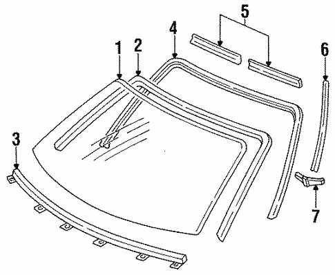 Glass - Windshield for 1993 Ford Probe #0