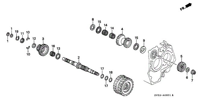 TRANSMISSION - AUTOMATIC/AT SECONDARY SHAFT for 1996 Honda ACCORD 5-DOOR #1