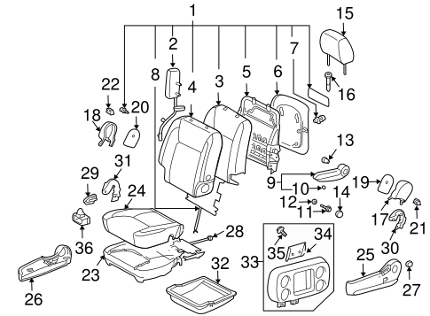 BODY/FRONT SEAT COMPONENTS for 2004 Toyota Sienna #3