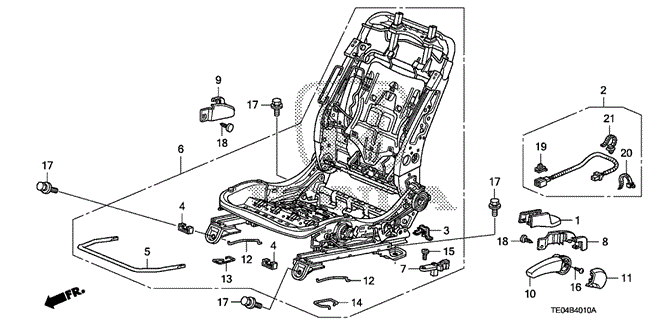 Interior/Bumper/Front Seat Components (L.) (Manual Height) for 2009 Honda ACCORD COUPE #1