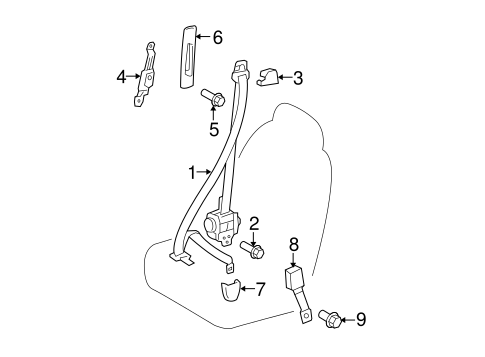 ELECTRICAL/FRONT SEAT BELTS for 2007 Toyota Yaris #1