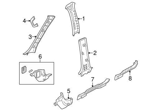 Mariner INTERIOR TRIM - PILLARS