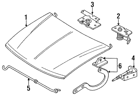 Hood & Components for 1985 Subaru Standard #0