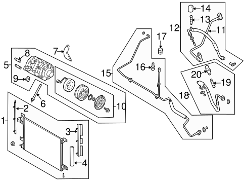 Mustang CONDENSER, COMPRESSOR & LINES 3