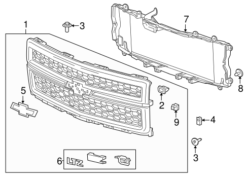 Silverado 1500 GRILLE & COMPONENTS 3