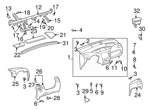 BODY/INSTRUMENT PANEL for 2003 Toyota Prius #1
