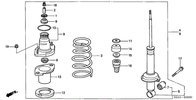 CHASSIS/REAR SHOCK ABSORBER for 2004 Honda CIVIC COUPE #1