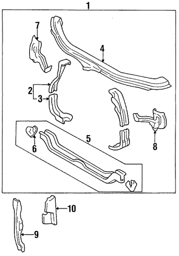 COOLING SYSTEM/RADIATOR SUPPORT for 1997 Toyota Avalon #1