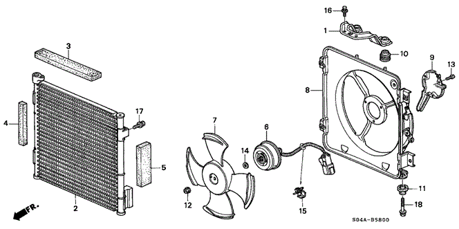BODY / AIR CONDITIONING/A/C AIR CONDITIONER (CONDENSER) for 1999 Honda CIVIC SEDAN #1