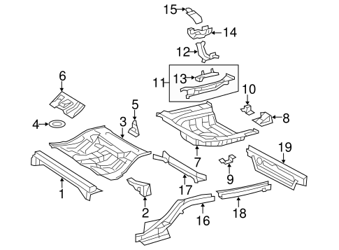 BODY/REAR FLOOR & RAILS for 2011 Toyota Camry #1