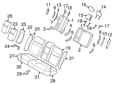 S40 REAR SEAT COMPONENTS