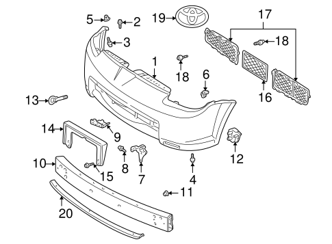 BODY/BUMPER & COMPONENTS - FRONT for 2002 Toyota MR2 Spyder #1