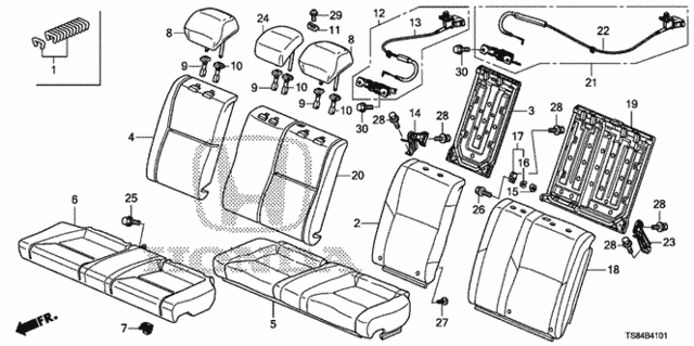 Rear Seat (Fall Down Separately) for 2013 Honda Civic #1