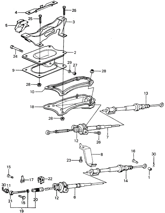 CHASSIS/SELECT LEVER for 1982 Honda CIVIC HATCHBACK #1