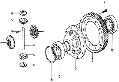 TRANSMISSION - HONDAMATIC/AT DIFFERENTIAL GEAR for 1978 Honda ACCORD HATCHBACK #1