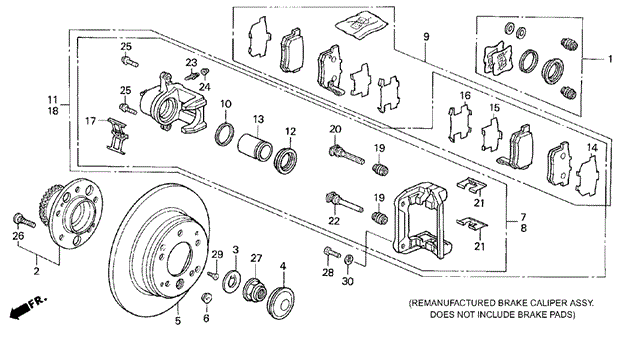 Rear Brake Caliper for 1993 Acura Legend #0