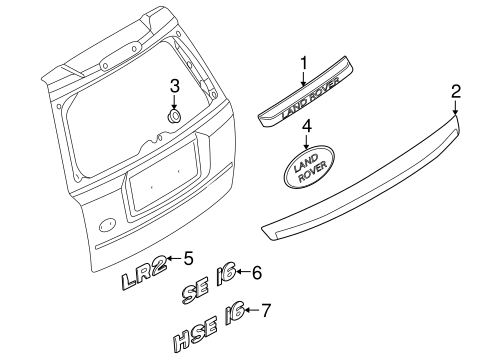 Exterior Trim - Lift Gate for 2014 Land Rover LR2 #0