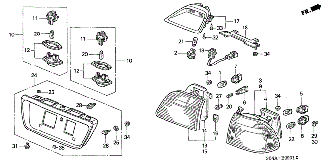 ELECTRICAL / EXHAUST / HEATER / FUEL/TAILLIGHT (2) for 1999 Honda CIVIC SEDAN #1