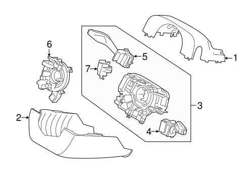 Steering/Shroud, Switches & Levers for 2017 Ford Edge #1