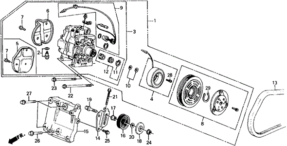 BODY / AIR CONDITIONING/A/C COMPRESSOR (MATSUSHITA) for 1991 Honda CIVIC HATCHBACK #1