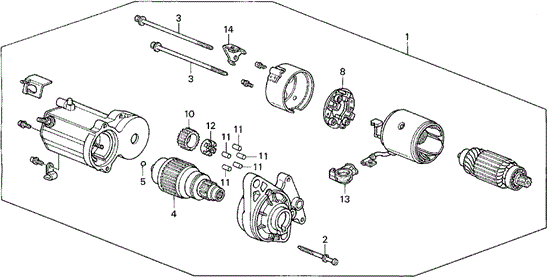Engine/Starter Motor (Denso) (2) for 1992 Honda CIVIC HATCHBACK #1