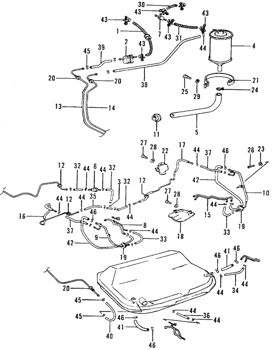 ELECTRICAL / EXHAUST / HEATER / FUEL/CANISTER - FUEL STRAINER ('75-'76) for 1975 Honda CIVIC 1200 HATCHBACK #1