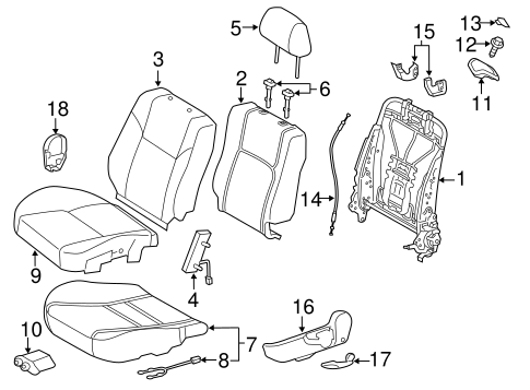 BODY/FRONT SEAT COMPONENTS for 2012 Scion tC #1