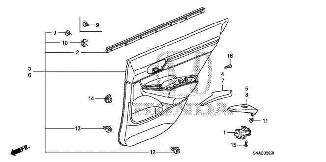 INTERIOR / BUMPER/REAR DOOR LINING for 2011 Honda CIVIC SEDAN #1