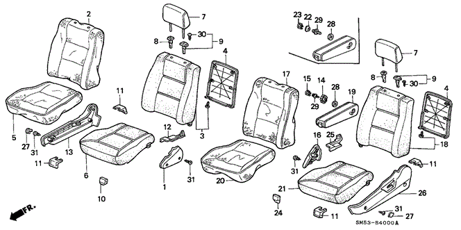 INTERIOR / BUMPER/FRONT SEAT for 1992 Honda ACCORD 5-DOOR #1