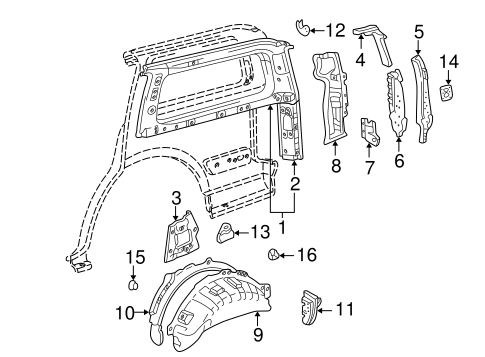 BODY/INNER STRUCTURE for 1998 Toyota Land Cruiser #1