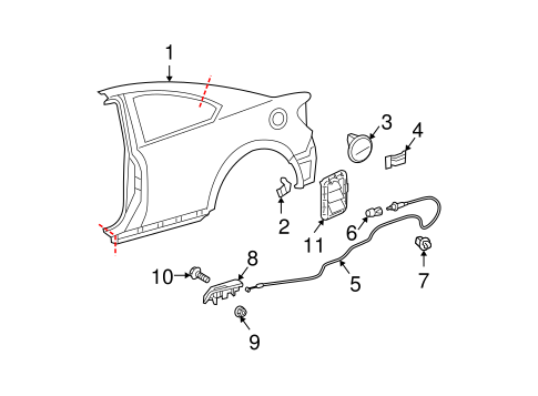 BODY/QUARTER PANEL & COMPONENTS for 2005 Scion tC #1