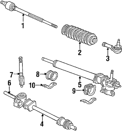 1984 Honda ACCORD HATCHBACK S End, R Tie Rod - (53540SC2004) 1984 Honda ACCORD HATCHBACK S End, R Tie Rod - (53540SC2004)