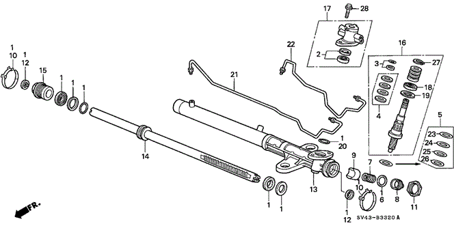 CHASSIS/P.S. GEAR BOX COMPONENTS for 1995 Honda ACCORD SEDAN #1