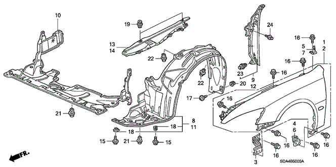 BODY / AIR CONDITIONING/FRONT FENDERS for 2006 Honda ACCORD SEDAN #1