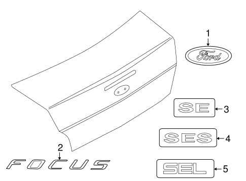 Body/Exterior Trim - Trunk for 2010 Ford Focus #1