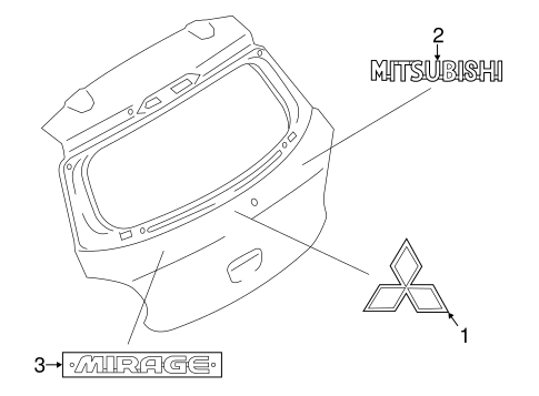 Exterior Trim - Lift Gate for 2015 Mitsubishi Mirage #0