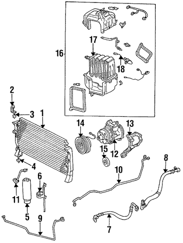 HVAC/CONDENSER, COMPRESSOR & LINES for 1996 Toyota T100 #1